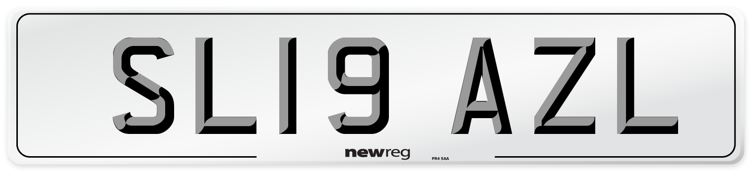 SL19 AZL Number Plate from New Reg